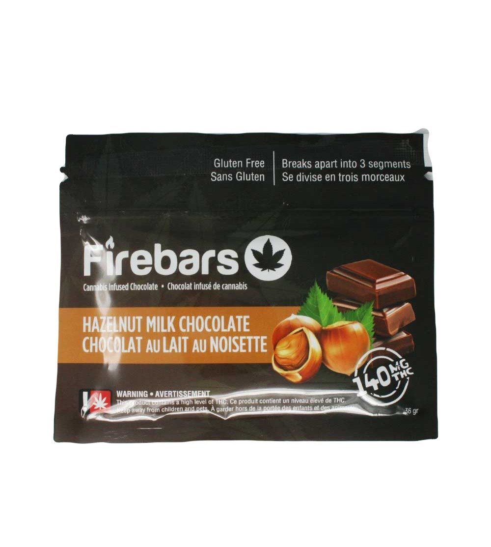 Fire Bars- Hazelnut milk chocolate (140 MG THC)